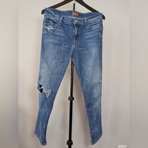 MOTHER Women's Size 28 The Dropout Getting Rowdy Wash Straight Leg Jeans